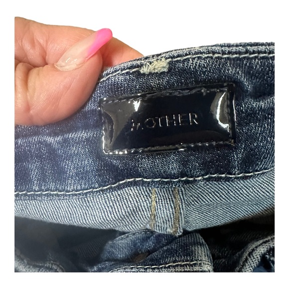 Mother Jeans Dark Wash Skinny The Looker Here Kitty Kitty Size 26 - Picture 4 of 16